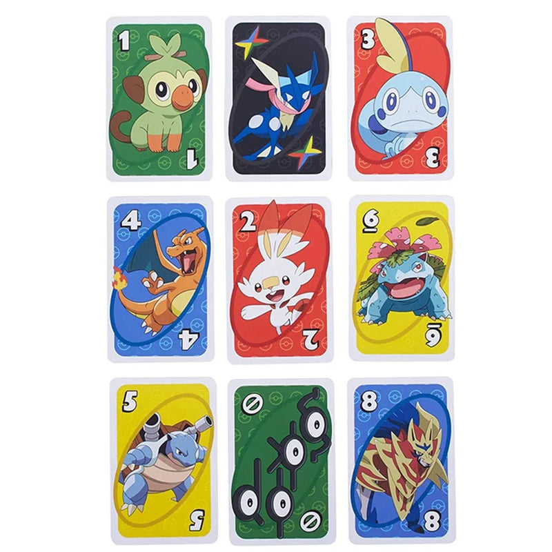 Mattel UNO Pokemon Sword & Shield Card Games Family Funny Entertainment Board Game Poker Kids Toys Playing Cards