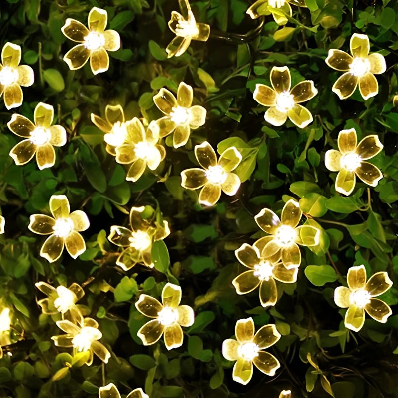 Flower LED String Light Battery Powered Blossom Fairy Lights Indoor Outdoor Garden Christmas Wedding Party Home Decoration