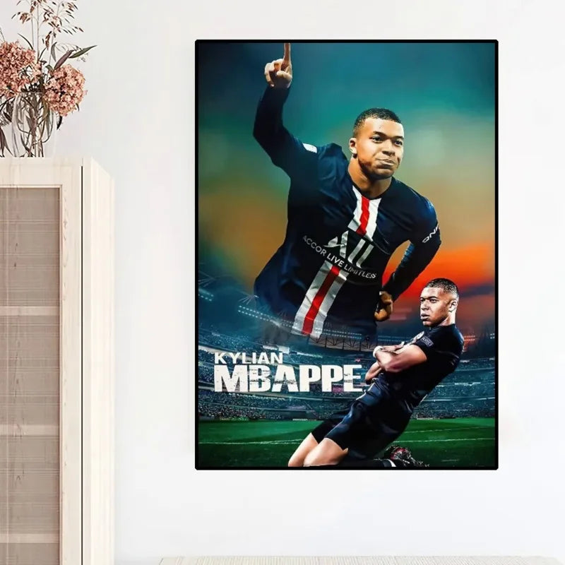 Modern Sports Aesthetics Wall Art Soccer Cool - M-Mbappe Superstar HD Oil On Canvas Posters And Prints Home Bedroom Decor Gifts