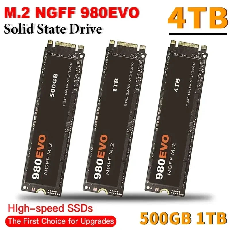 980PRO/990PRO/980EVO SSD NVME M2 Pcie Gen 4 7400Mb/s 4TB 2280 Heatsink SSD Disk Drives Internal For PS5 DIY Games Computer PS5