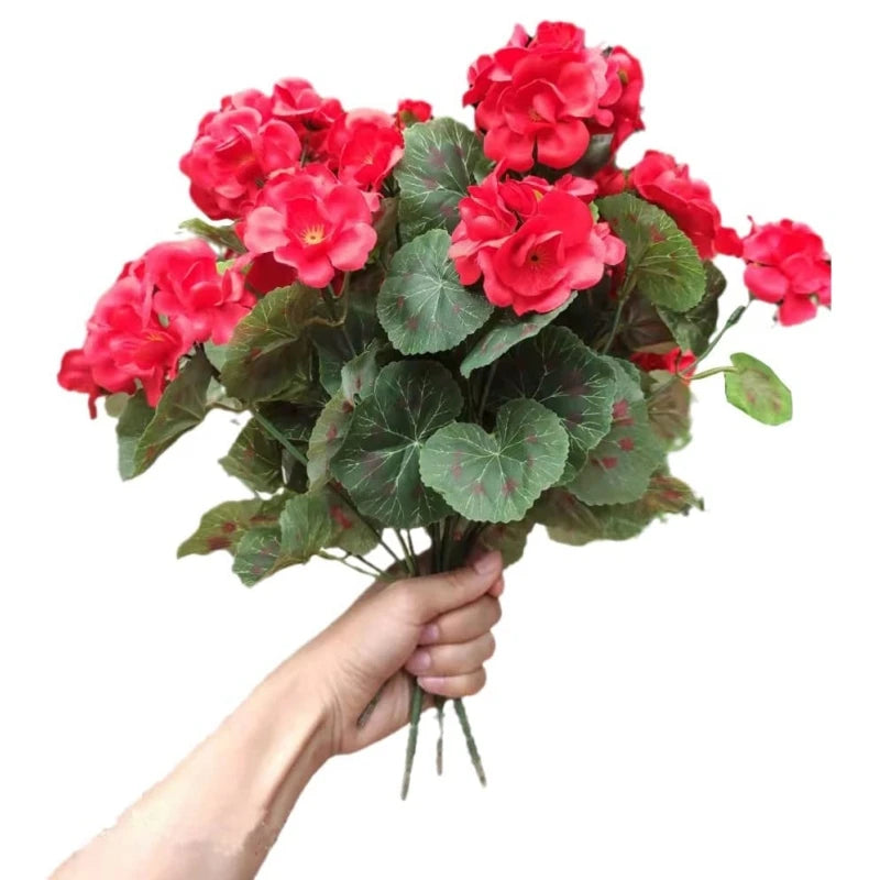 35cm Artificial Geranium Red Pink Flowers Plant Artificial Plants Artificial Flower For Wedding Garden Home Xmas Decor