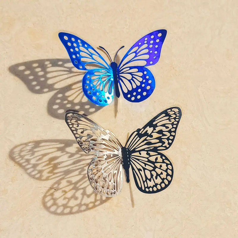 12pcs Bedroom Wall Art Decor Wedding Ornament Home Decoration Wall Sticker Butterfly Sticker 3D Hollow