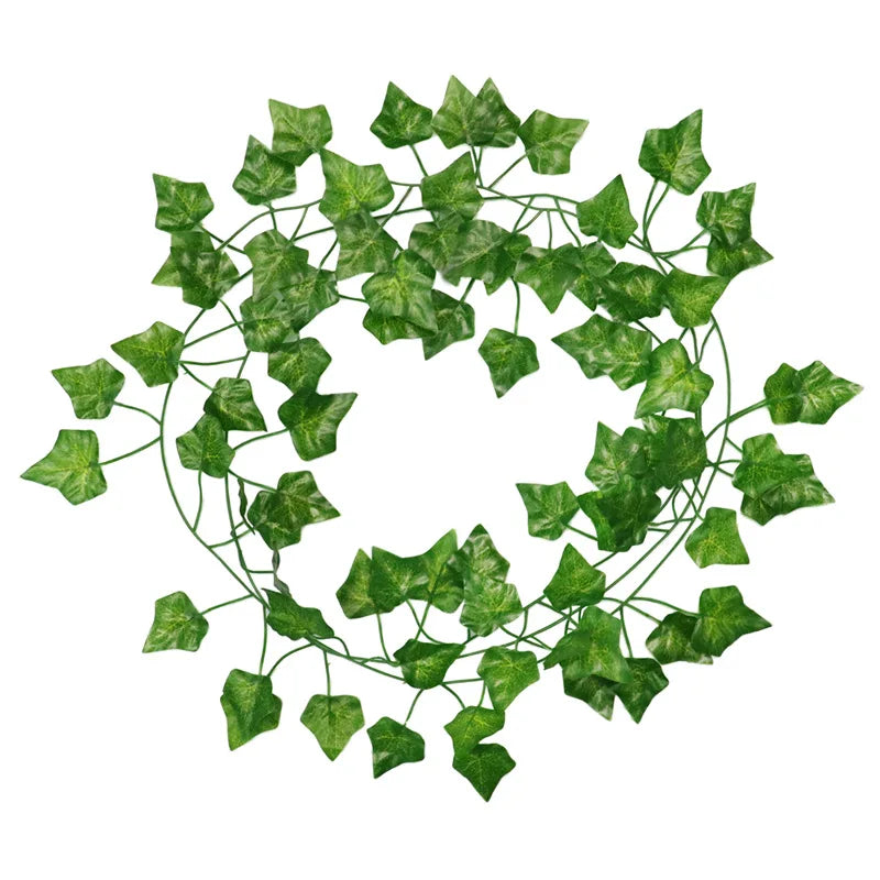 2.2M Ivy Green Fake Leaves Garland Plant Vine Foliage Home Decor Plastic Rattan String Wall Decoration Artificial Plants