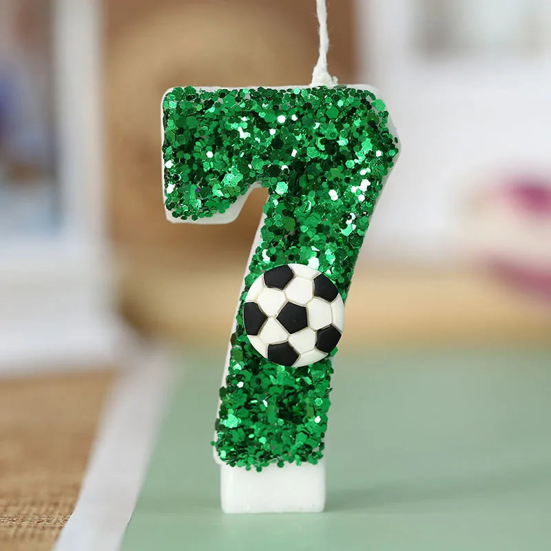 Number 0-9 Candle Boy Football Birthday Cake Candle