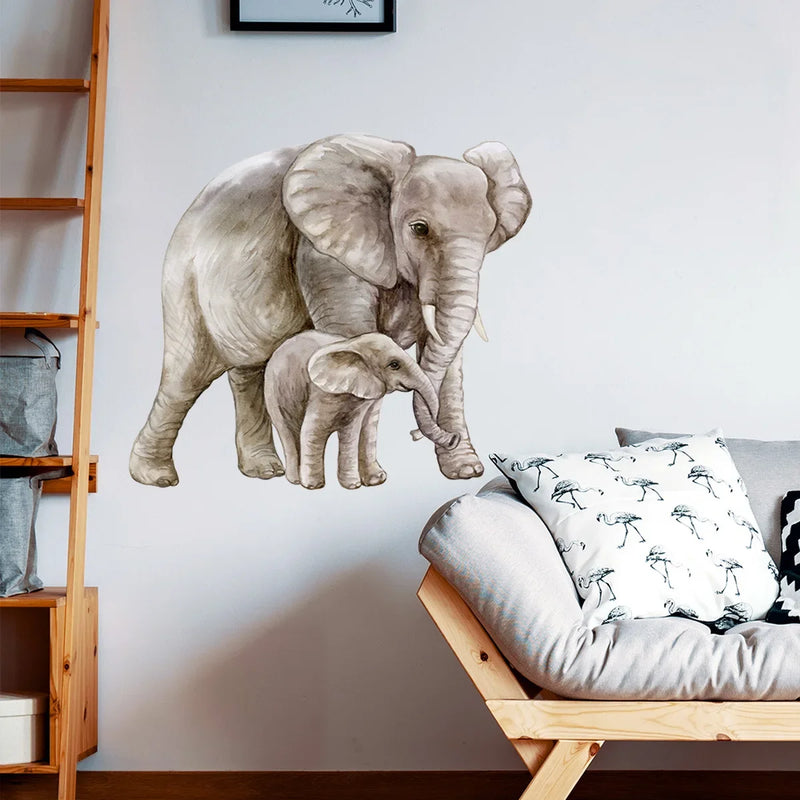 Cartoon Animals Elephant Wall Decal for Children's Room Wall Decoration Background Wall and Room Wall Art Sticker