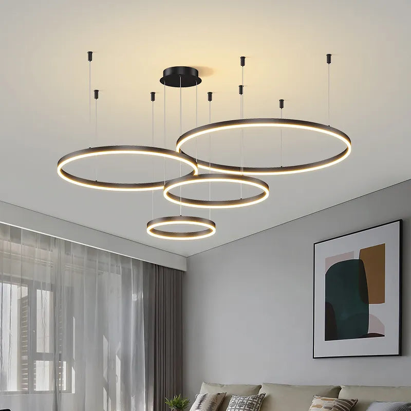 Modern Led Ceiling Chandelier Circular Ring Chandelier Living Bedroom Dining Room Lighting Home Indoor Lighting Decor Chandelier