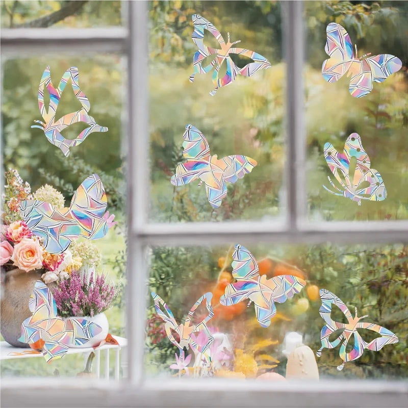 Sun Catcher Window Stickers Butterfly Stained Rainbow Prism Glass Sticker for Home Kids Bedroom Decoration Christmas New Year