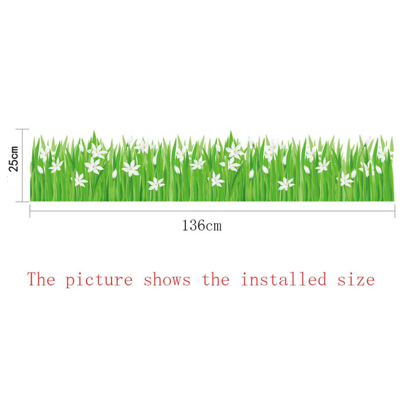 Waterproof Removable DIY Green Grass /flowers Wall Stickers PVC Art Painting Living Room Bedroom Home Decals Murals Decoration