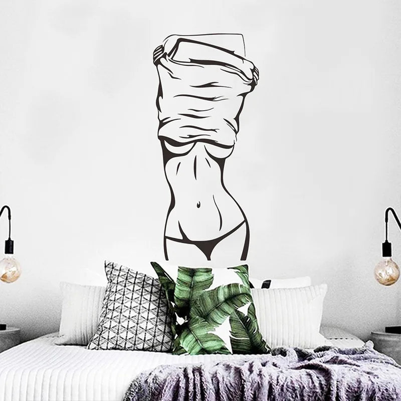 New European and American Style Decorative Wall Stickers Anime Sexy Girl PVC Stickers Girl Room Living Room Home Decoration 2022