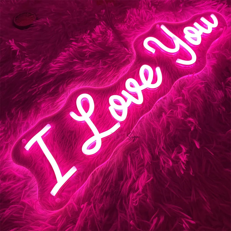 I love you Led Neon Lights Sign Art Wall Hanging Wedding Party Decoration Neon Lights Led Lamps Sign Home Wall Room Decor