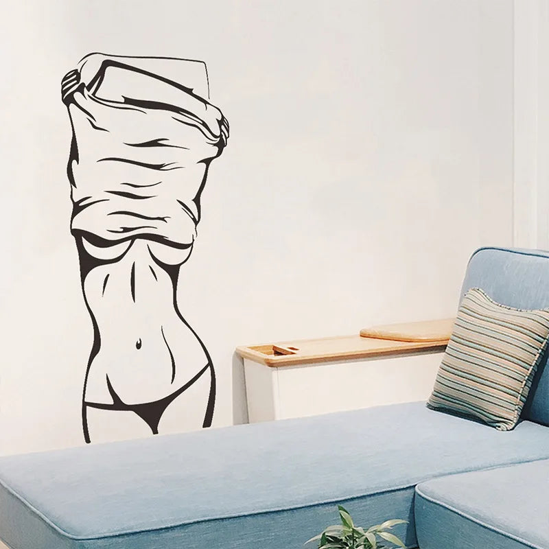 New European and American Style Decorative Wall Stickers Anime Sexy Girl PVC Stickers Girl Room Living Room Home Decoration 2022