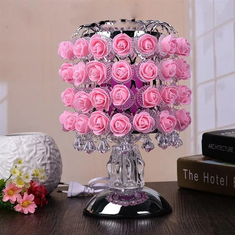 Fragrance Lamp Tree Light Rose Flower Table  Home Decoration Lights with LEDs for  Party Wedding  EU Plug