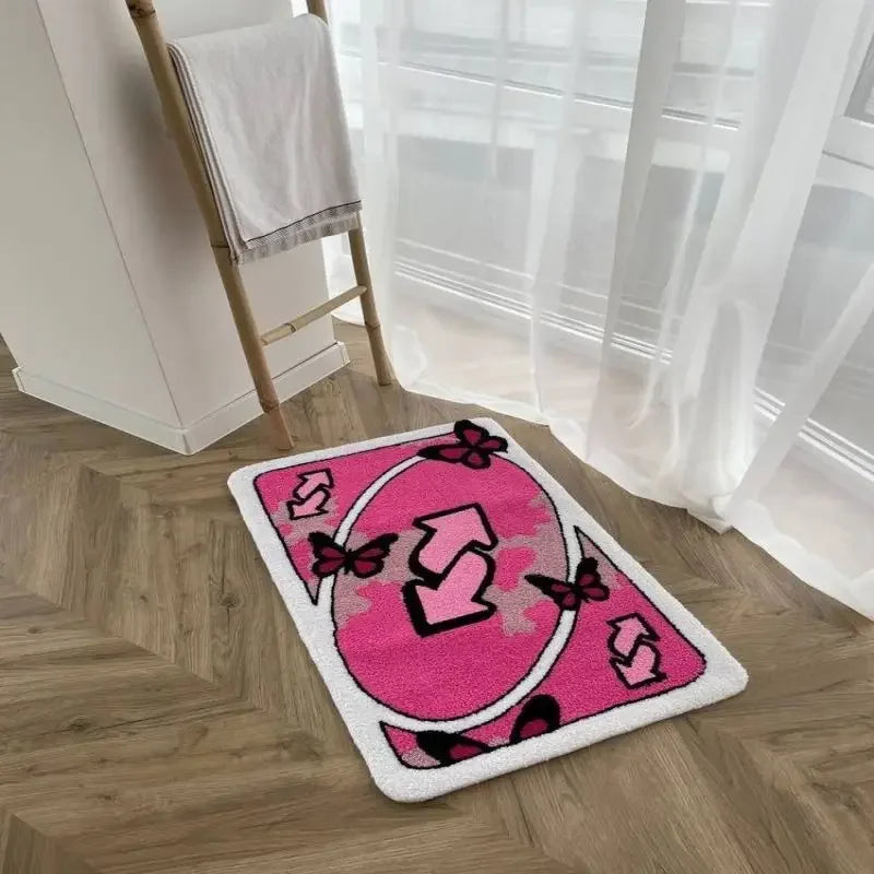 UNO Reverse Card Doormat Tufting Fluffy Carpets Living Room Bedside Floor Mat Soft Area Rug Thickened Antislip Carpet Home Decor