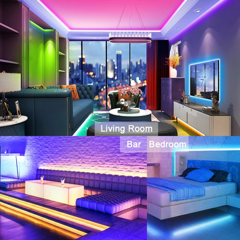 Luces Led Alexa Rgb 5050 Led Strip Wifi Diode Tape For Home 12V Rgb Ribbon Waterproof Smart Led Light For Room Decor 20 Meters