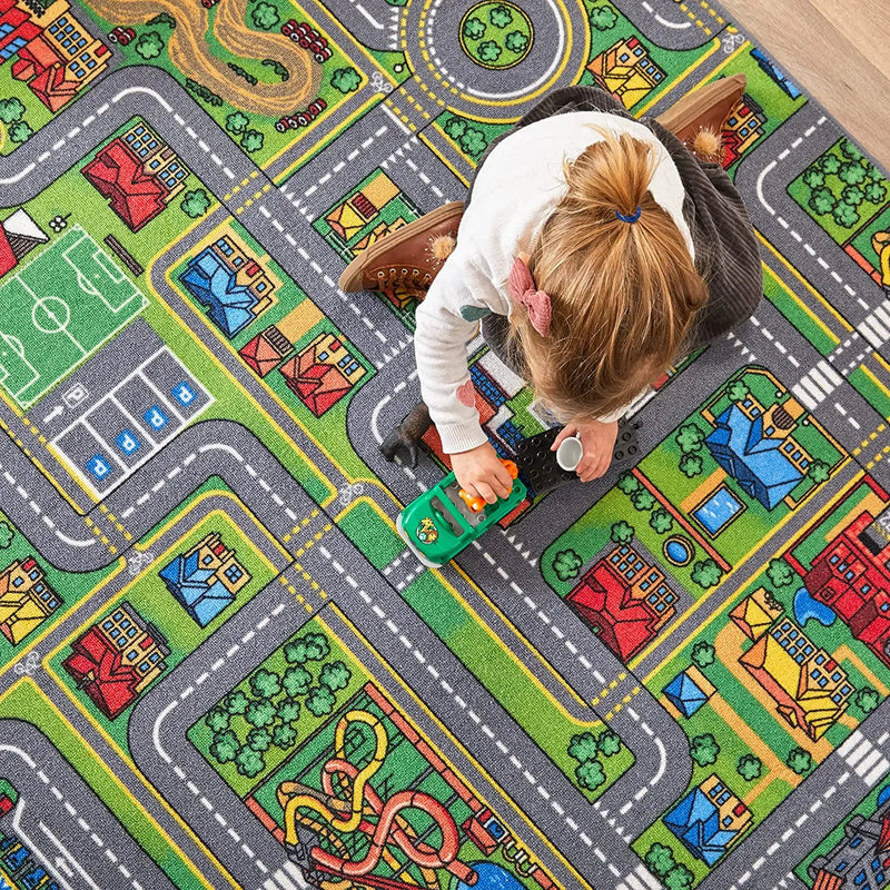 Studio de tapis kids car rugs,  room play mats for boys and girls, non-slip  home decor, floor