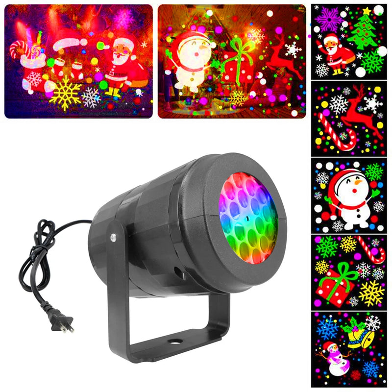 LED Christmas Projector Lamp 360 Rotatable Indoor Outdoor Projector Lamp Holiday Party Christmas Decoration LED Lighting EU/US