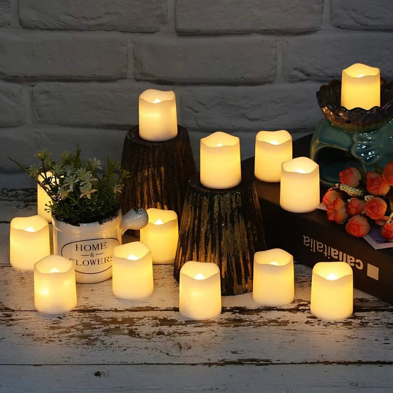 Flameless LED Electronic Candle Lights Battery Powered Tea Light Table Lamp for Wedding Halloween Christmas Decoration Candles