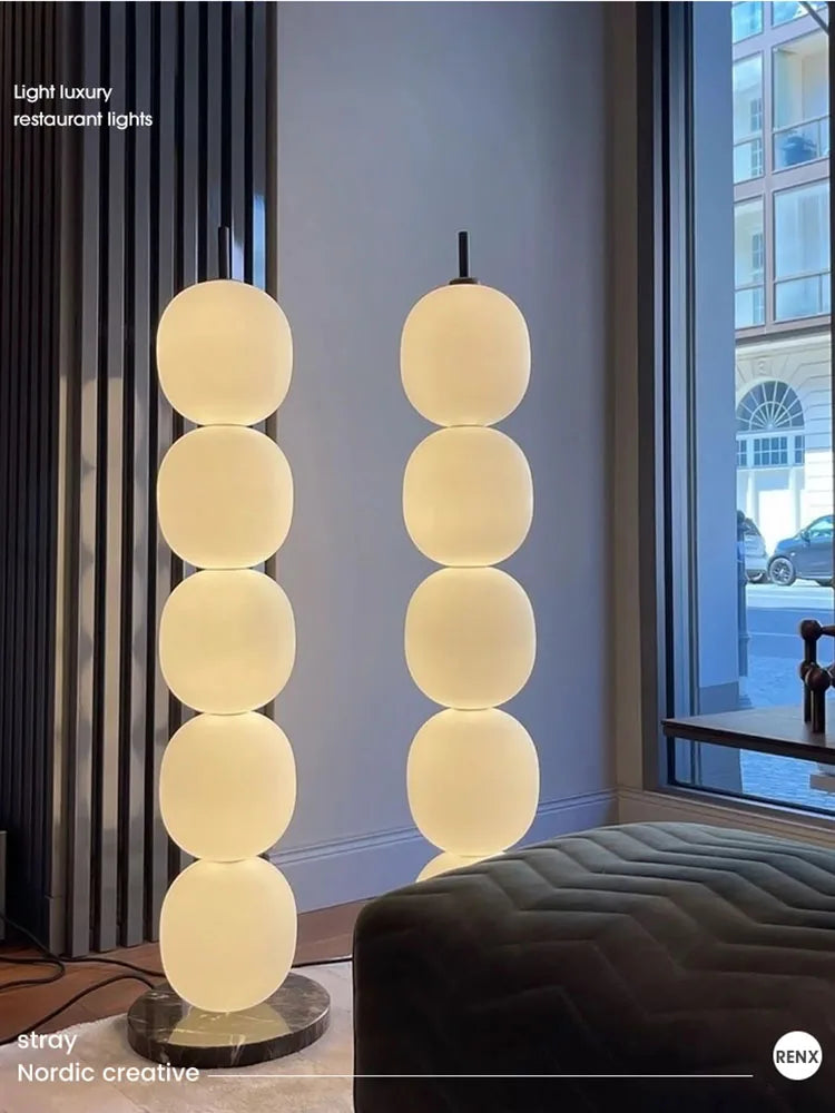 LED Gourd String Floor Lamp Modern Simple And Personalized Home Decoration Living Room Study Nordic Design White Bedroom Homesta