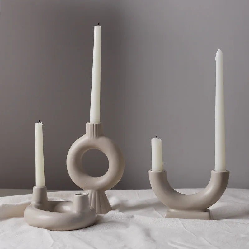 Nordic Design candlestick Concrete Candle Holder Candle Living Room Household Homestand Decoration Ornaments