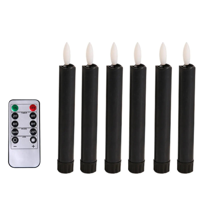 6x LED Candles 3D Wick Flameless Taper Candles for Wedding Party