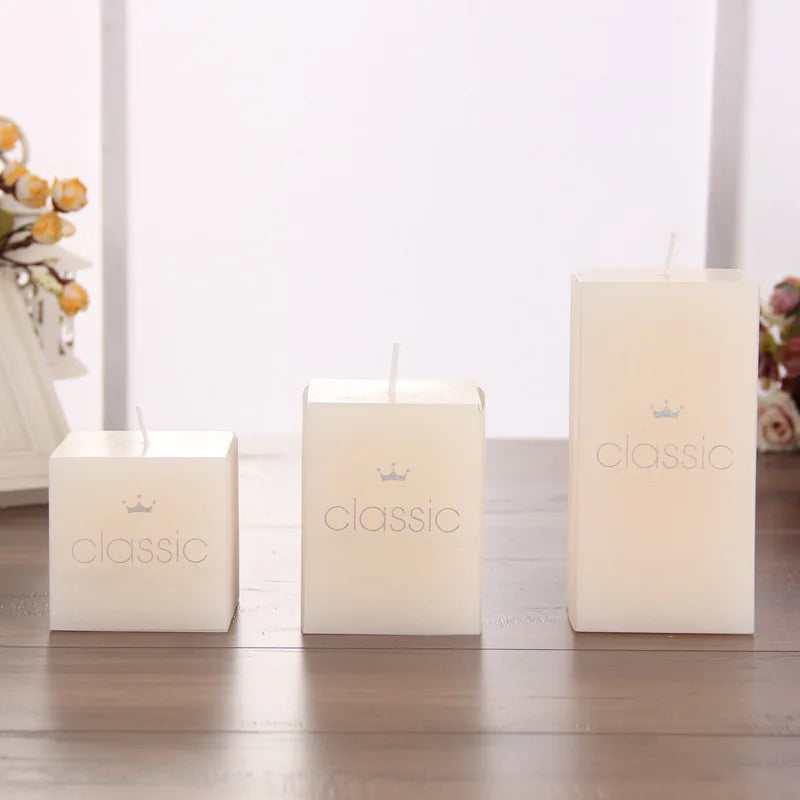 Scentedless Ivory white Pillar Candles for Emergency Household Candles for Praying Several Sizes Optional Home Decor