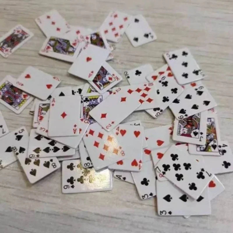 Cute 1:12 Miniature Games Poker Mini Dollhouse Playing Cards Miniature For Dolls Accessory Home Decoration High Quality