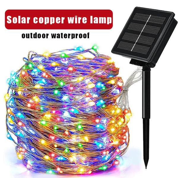 7/12/22/32/42M Solar String Fairy Lights Waterproof Outdoor Garland Solar Lights Christmas Wedding Garden Decoration.