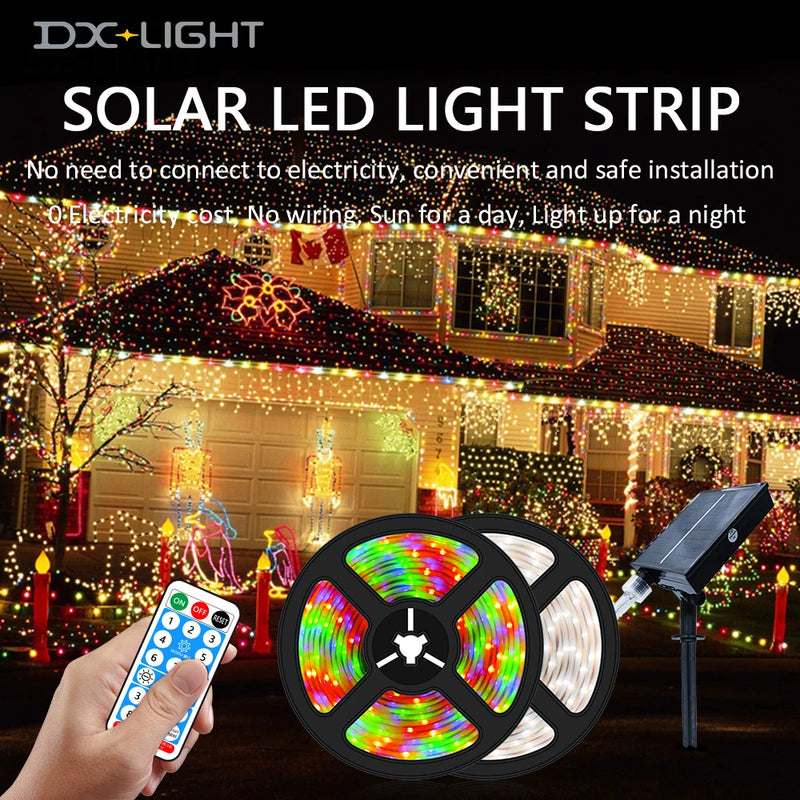 Solar Led Light Strip Outdoor Lights LED Strip Garden 5M/240leds String Lights LED Solar Street Garland For Garden Decoration