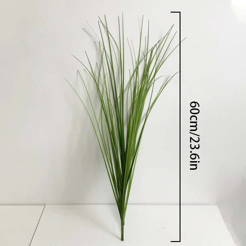 5 Bundles Wheat Grass Onion Grass Plastic Grass Plants Artificial Flower Arrangement Faux Home Wedding Decoration 60cm Length