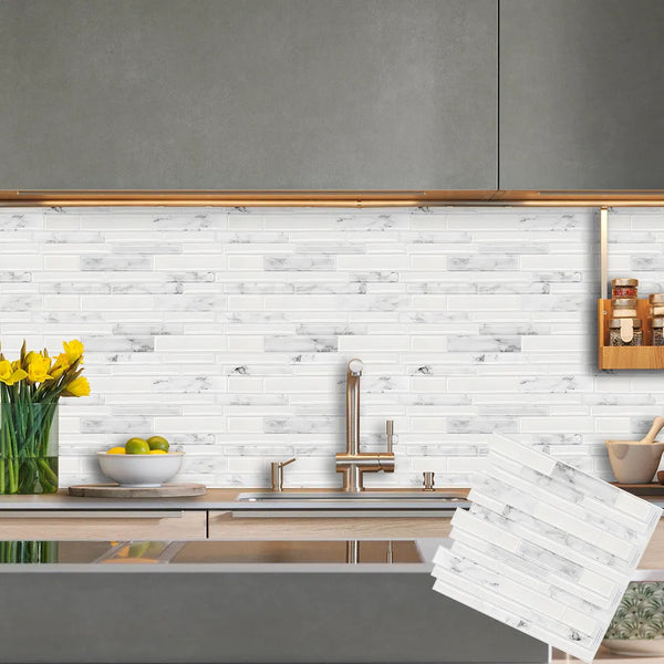 Waterproof Self Adhesive Vinyl Tile Wall Sticker DIY Peel and Stick Backsplash Kitchen Home Decor