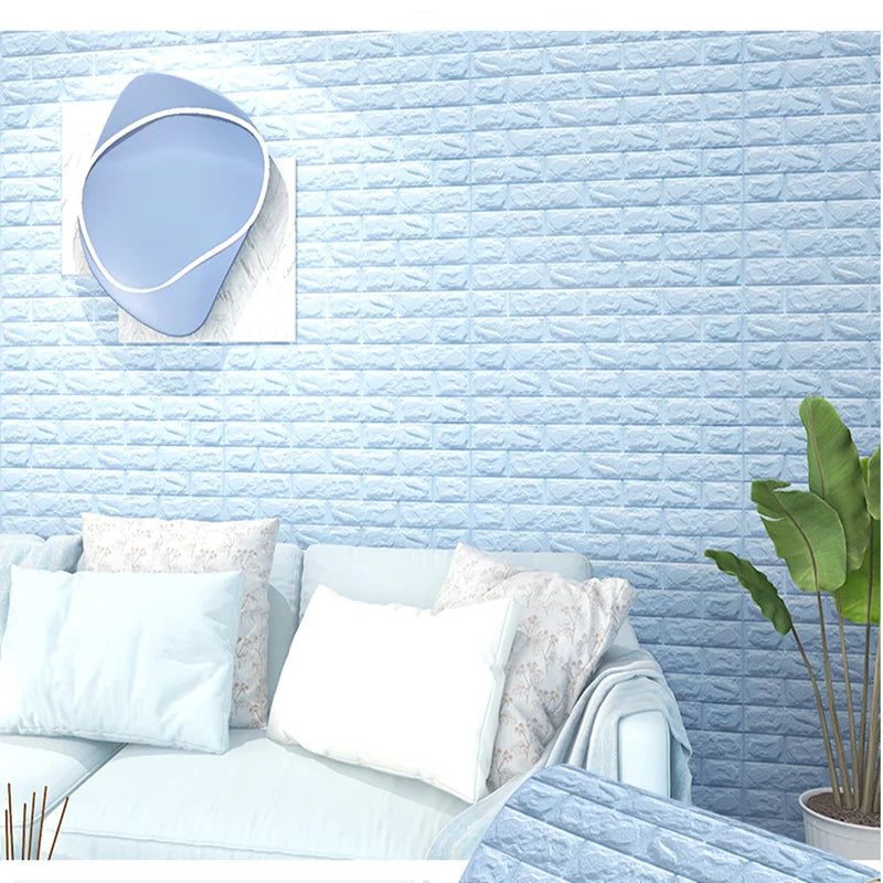 0.5/1M 3D Self Adhesive Waterproof Imitation Brick Wall Sticker DIY Wallpaper Kids Room Bedroom Kitchen Home Decoration