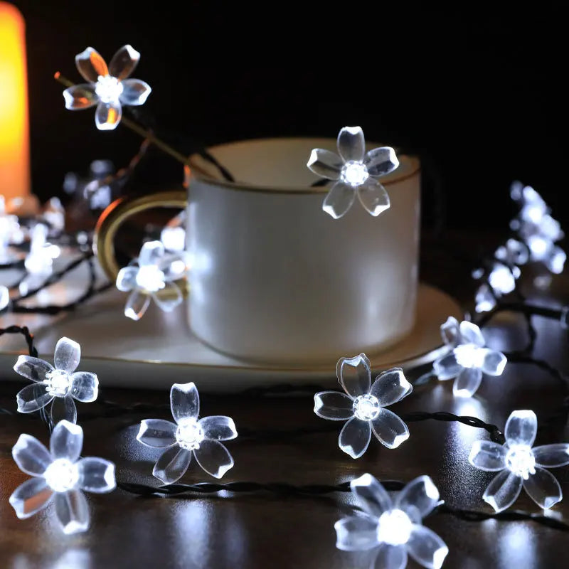 Christmas Decoration Cherry Blossom String Lights Indoor/Outdoor Decoration USB/Battery Operated Fairy Lights for New Year 2024