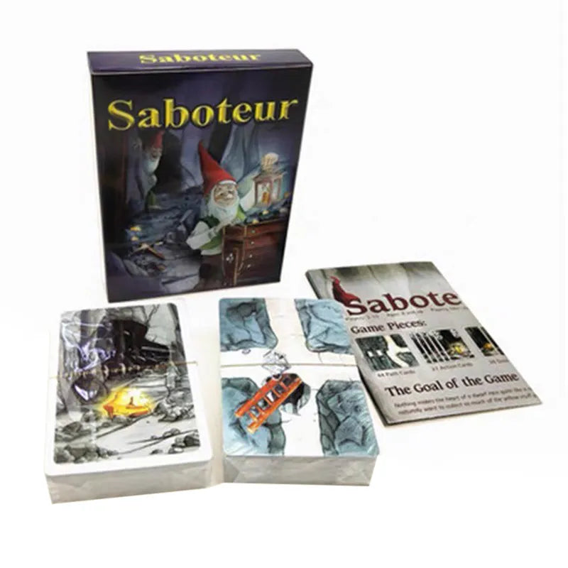 English Saboteur Board Game Cards Table Games Funny Board Card Games for Families Party Dwarf Gold Mine Digging Miner Board Game