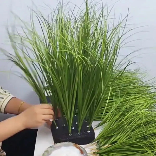 5 Bundles Wheat Grass Onion Grass Plastic Grass Plants Artificial Flower Arrangement Faux Home Wedding Decoration 60cm Length