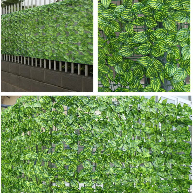 Artificial Ivy Fence Plant Grass Wall Panel Hedge Green Leaf Fence Panels Privacy Screen Home Garden Balcony Decoration Outdoor