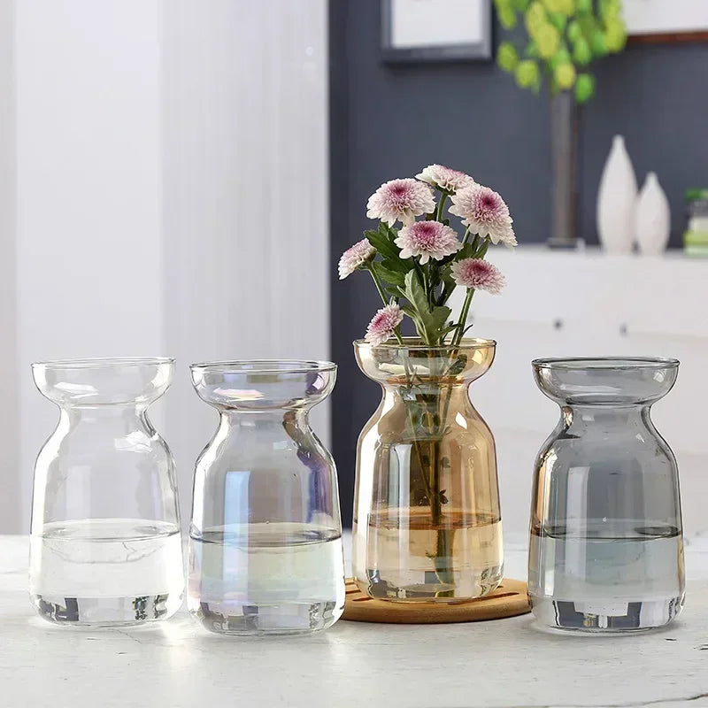 1 Pcs Flower Vase for Table Decoration Living Room Glass Vase Table Ornaments Handmade Tabletop Plant Vase Decoration Tool