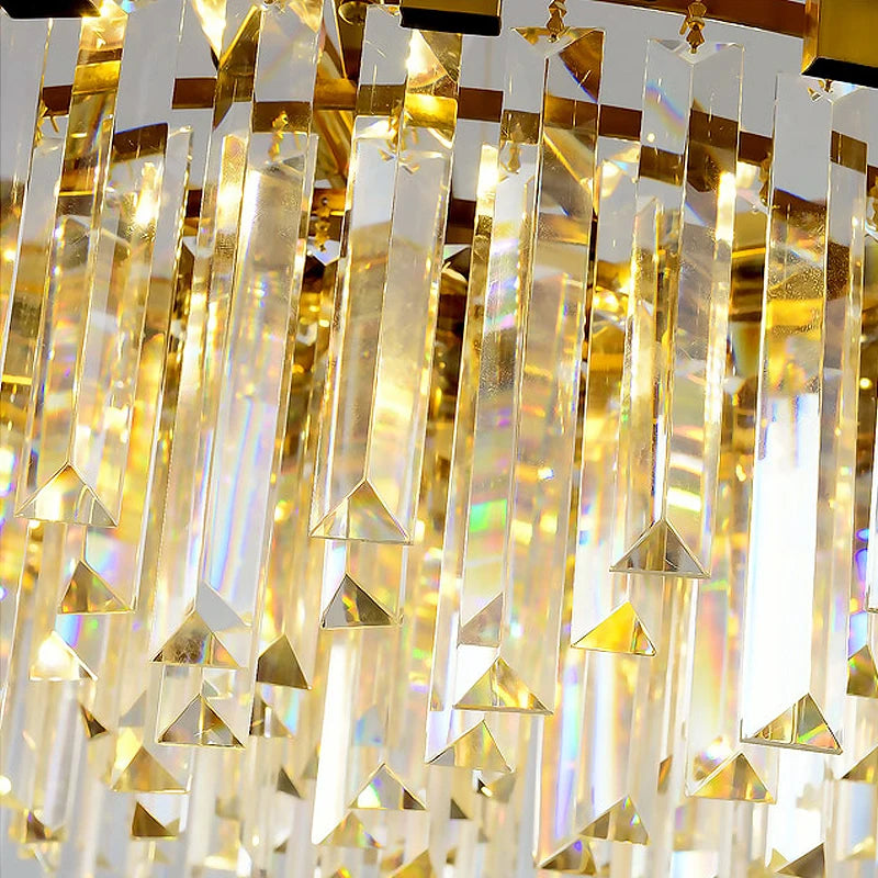 Modern Luxury Gold Crystal Chandelier Lighting Led Ceiling Pendant Light Fixture Living Room Hotel Hall Art Decor Hanging Lamp