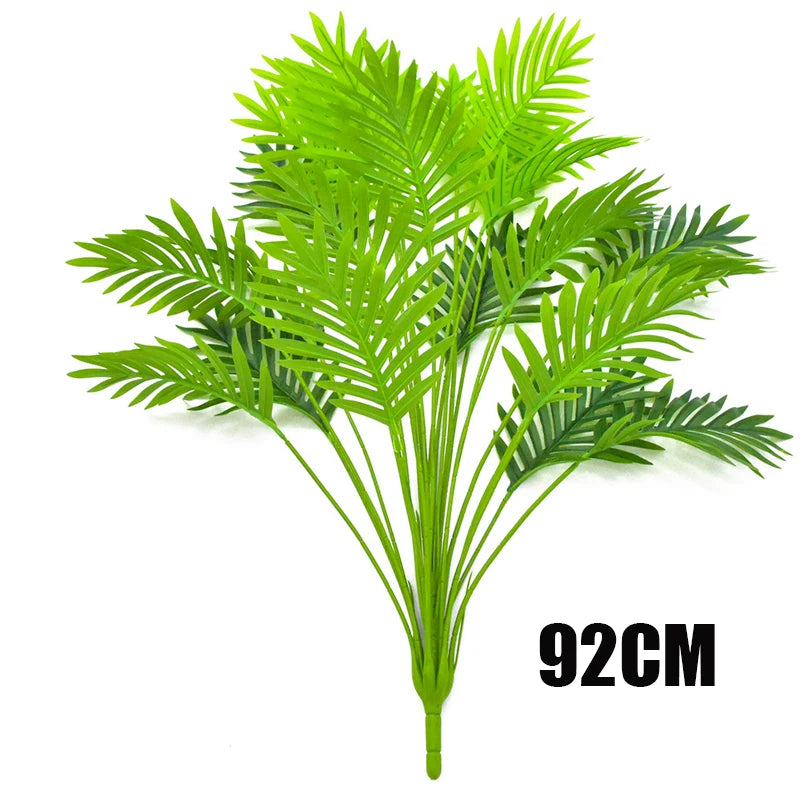 65-92cm Large Artificial Palm Tree Tropical Plants Branches Plastic Fake Tree Iron Leaves Christmas Home Garden Room Decoration