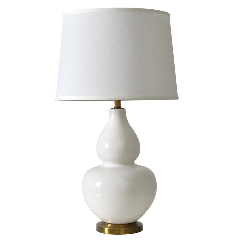 36x65cm  American Porcelain Minimalist White Gourd Lamp for Bedroom Bedside Lamp Hotel Room Living Room Graceful