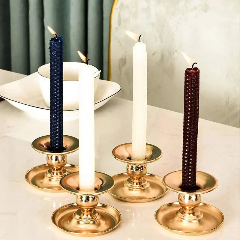 Creative Iron Art Circular Candle Holder Strip Rod Wax Jack Simple Geometric Romantic Candle Cup Home Desktop Decoration Wedding