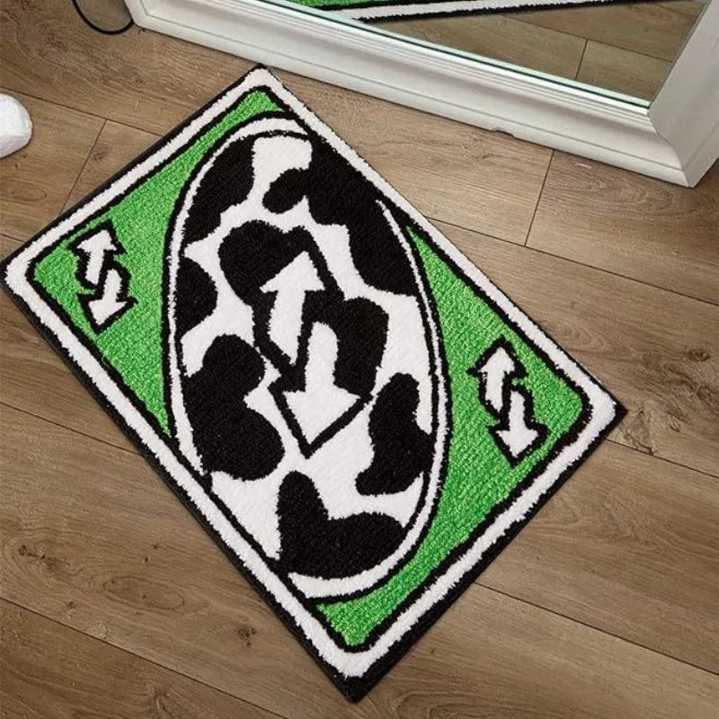 UNO Reverse Card Doormat Tufting Fluffy Carpets Living Room Bedside Floor Mat Soft Area Rug Thickened Antislip Carpet Home Decor