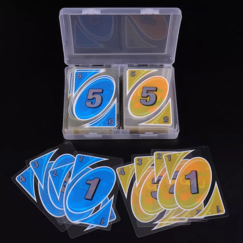 Board Games UNO H2O Card Game WaterProof Pressure Proof PVC Plastic Transparent Kids Toys Playing Cards Halloween Birthday Gifts