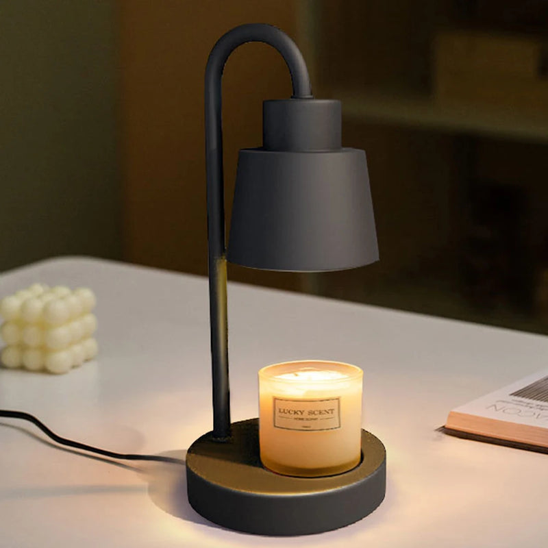 Electric Candle Melting Table Lamp Retro Candle Heating Lamp Safe Candle Melt Warmer Light Dimming Switch for Bedroom Decoration