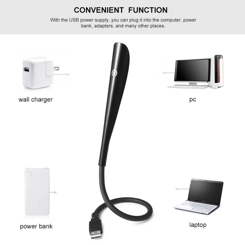 LED Book Light USB Reading Lamp Flexible LED Desk Light Touch Dimmable Study Lamp For Laptop Bedroom Table Lighting Decoration