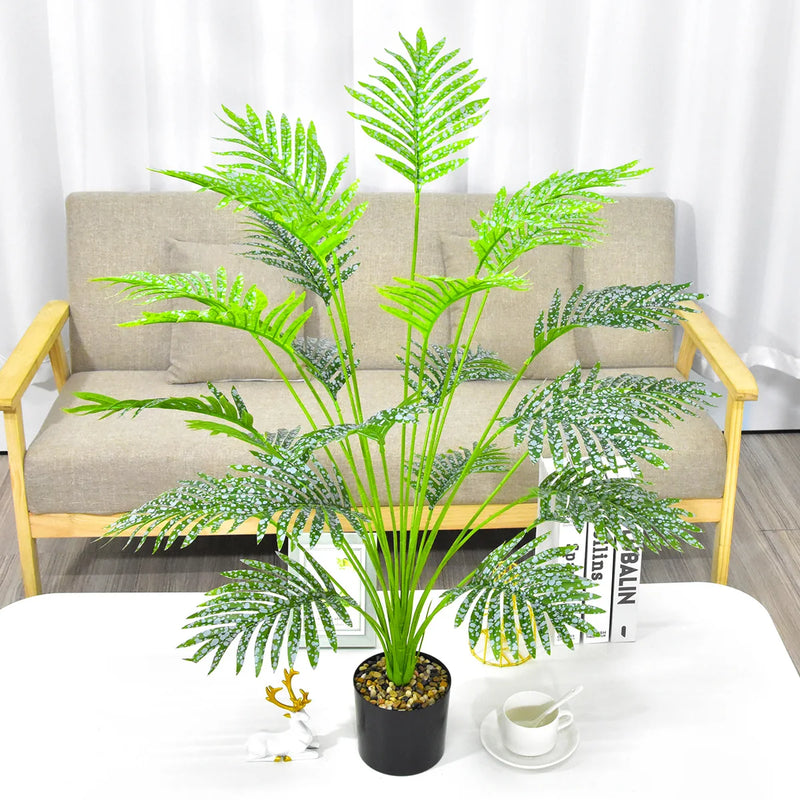 65-92cm Large Artificial Palm Tree Tropical Plants Branches Plastic Fake Tree Iron Leaves Christmas Home Garden Room Decoration