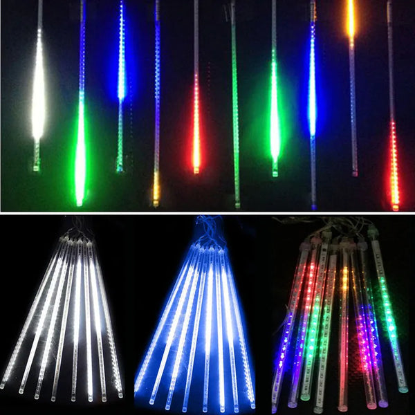 30/50cm Outdoor LED Meteor Shower Lights Led Street Garland Fairy String Lights for Christmas Party Garden Holiday Decorations