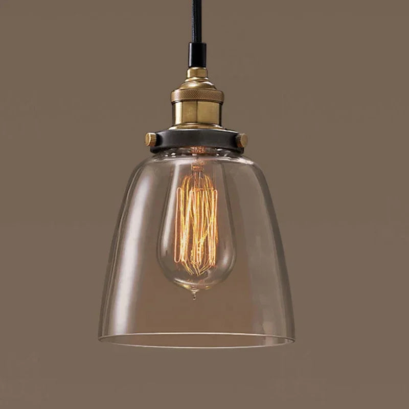 Vintage Dining Glass Hanging Russia Loft Luminaire Modern Bedroom Pendant Lamp with Clear Gray Amber Colour Light Fixtures