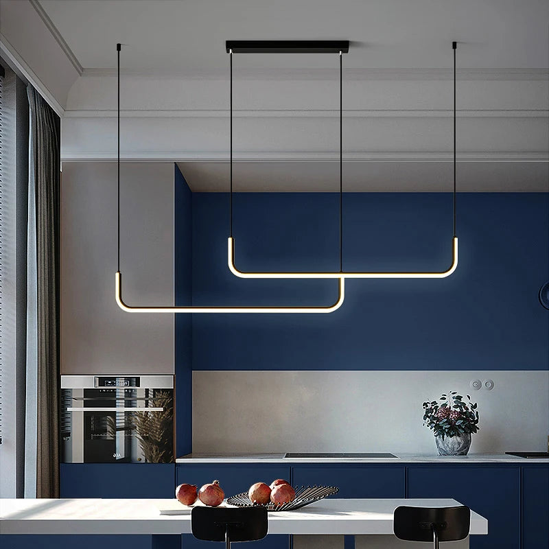 Nordic Simple LED Pendant Lamps Black Gold Dimmable for Kitchen Table Dining Room Hanging Home Decor Lighting Lusters Luminaires