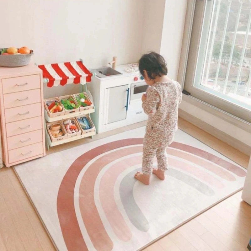 Rainbow Baby Crawling Rugs Children's Room Floor Mat Decoration Carpet for Living Room Home Large Area Rug Non-slip Lounge Mat