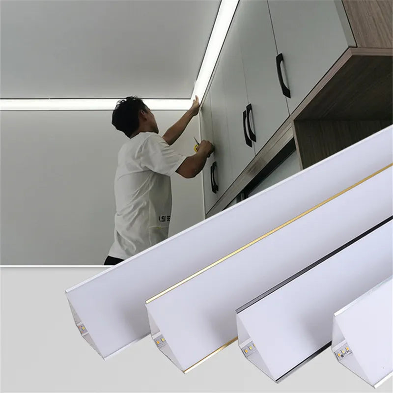 Modern Led Aluminum Profile for Ceiling Wall Decoration Top Corner Line Home Decor Indoor Linear Lighting Hard Strip Light